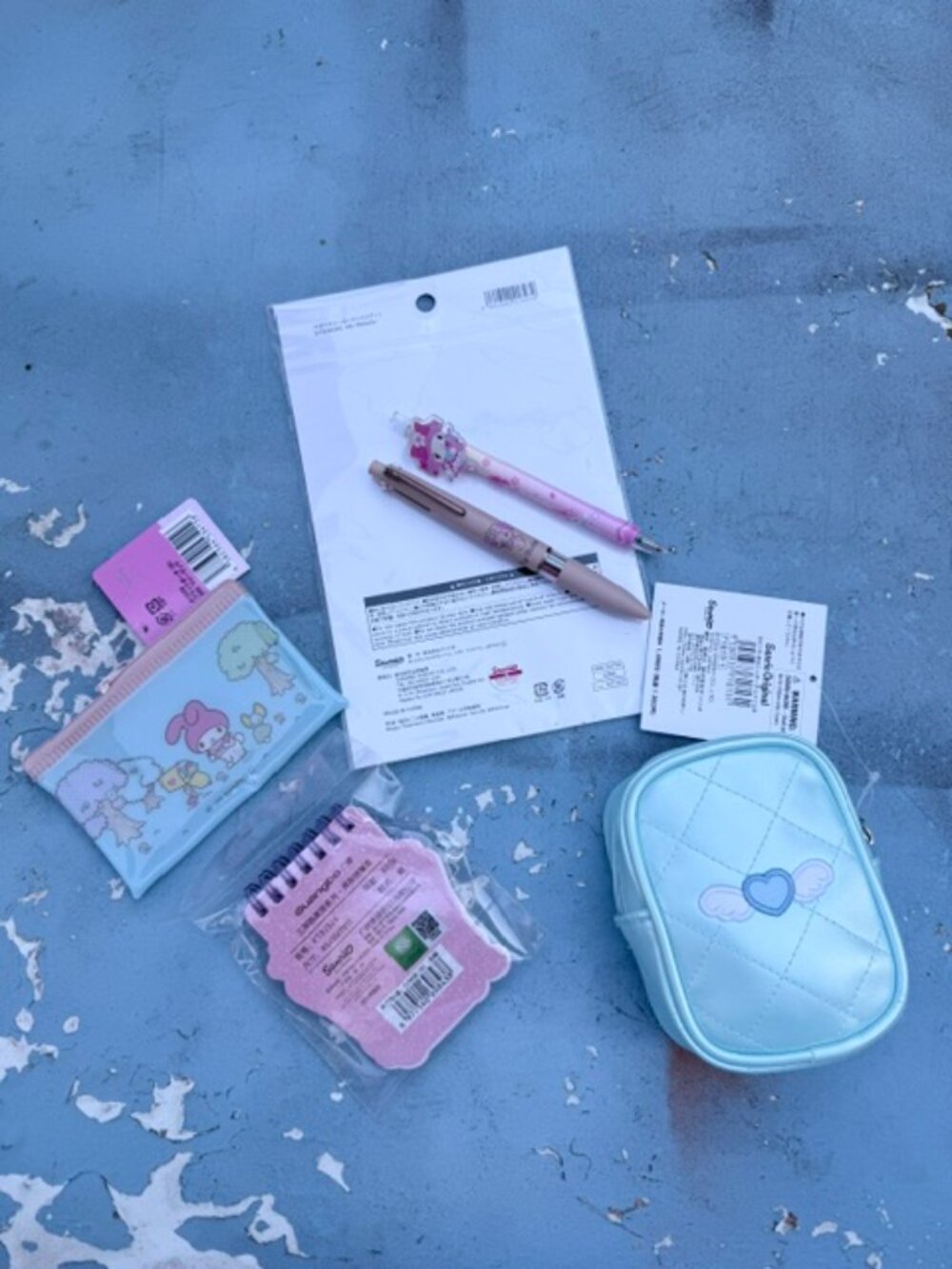 Sanrio My Melody Bunny Bundle Pouches 2, Pens 2, Pad 1 Mini, Stickers 1 Sheet - Picture 3 of 15